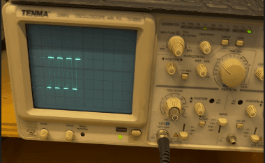 compressed output on oscilloscope